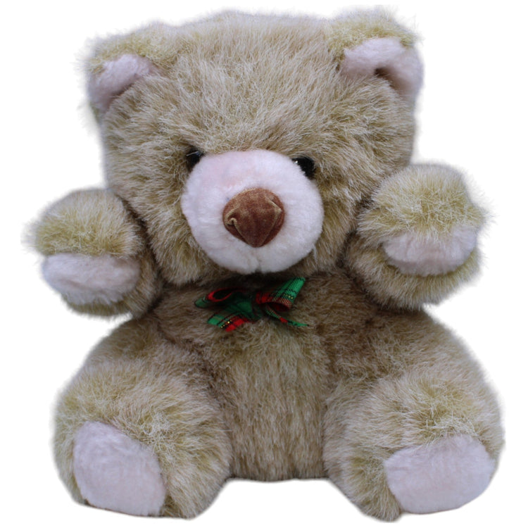 1237604 Nanu - Nana Teddybär mit rot - grüner Schleife, sitzend Kuscheltier Kumpel Leo Bär Gebraucht Teddy