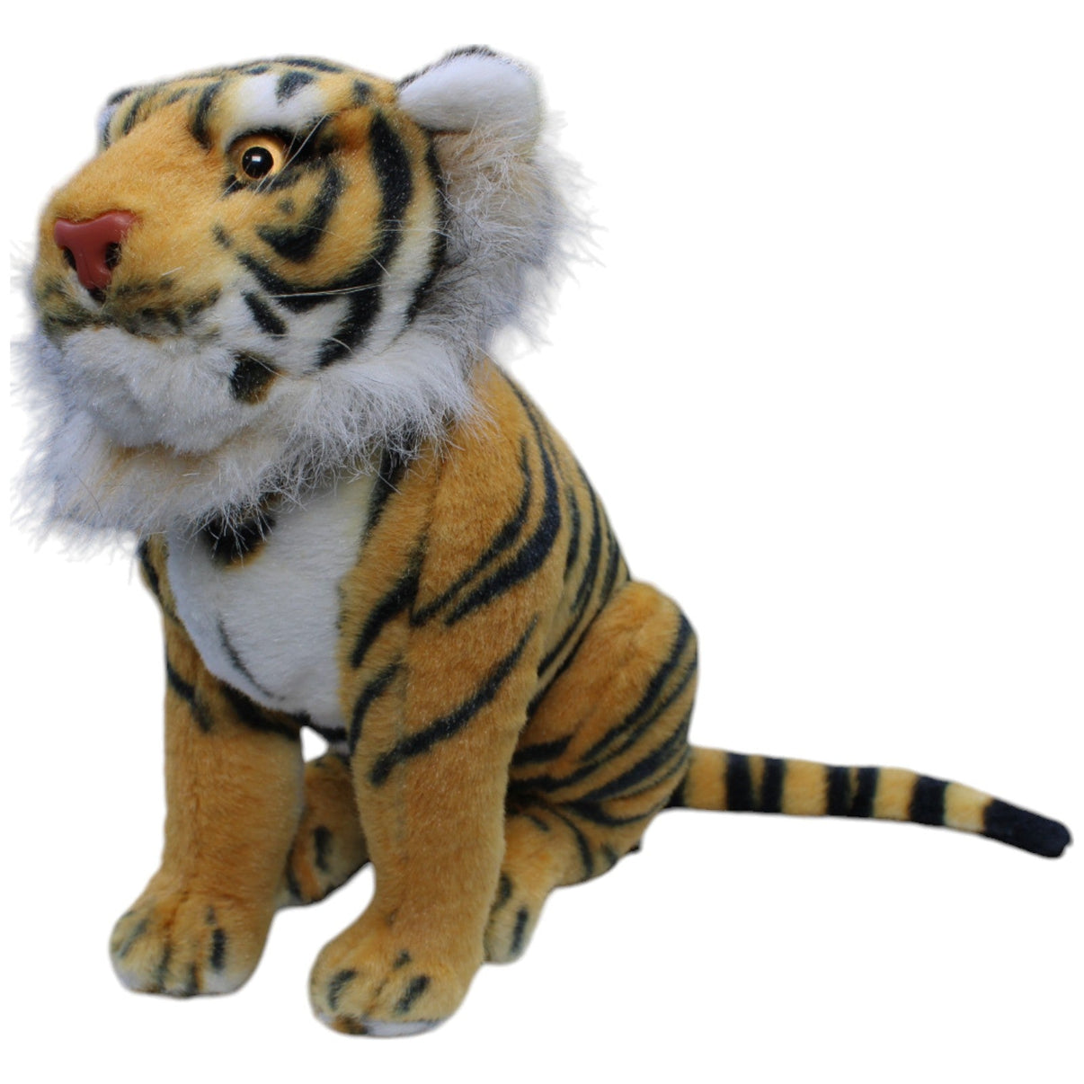 1237637 Uni - Toys Tiger mit Styropor - Kopf, sitzend Kuscheltier Kumpel Leo Gebraucht Vintage