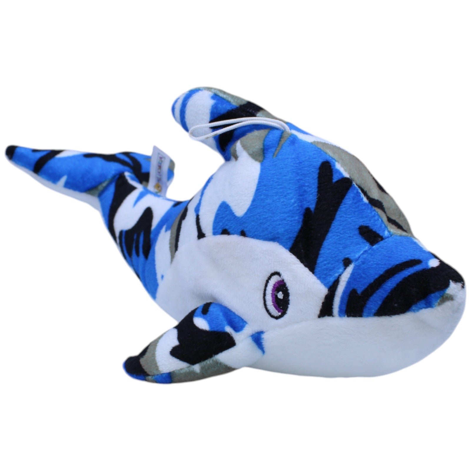 1237692 La Pelucheria Blauer Delfin, camouflage Kuscheltier Kumpel Leo Gebraucht