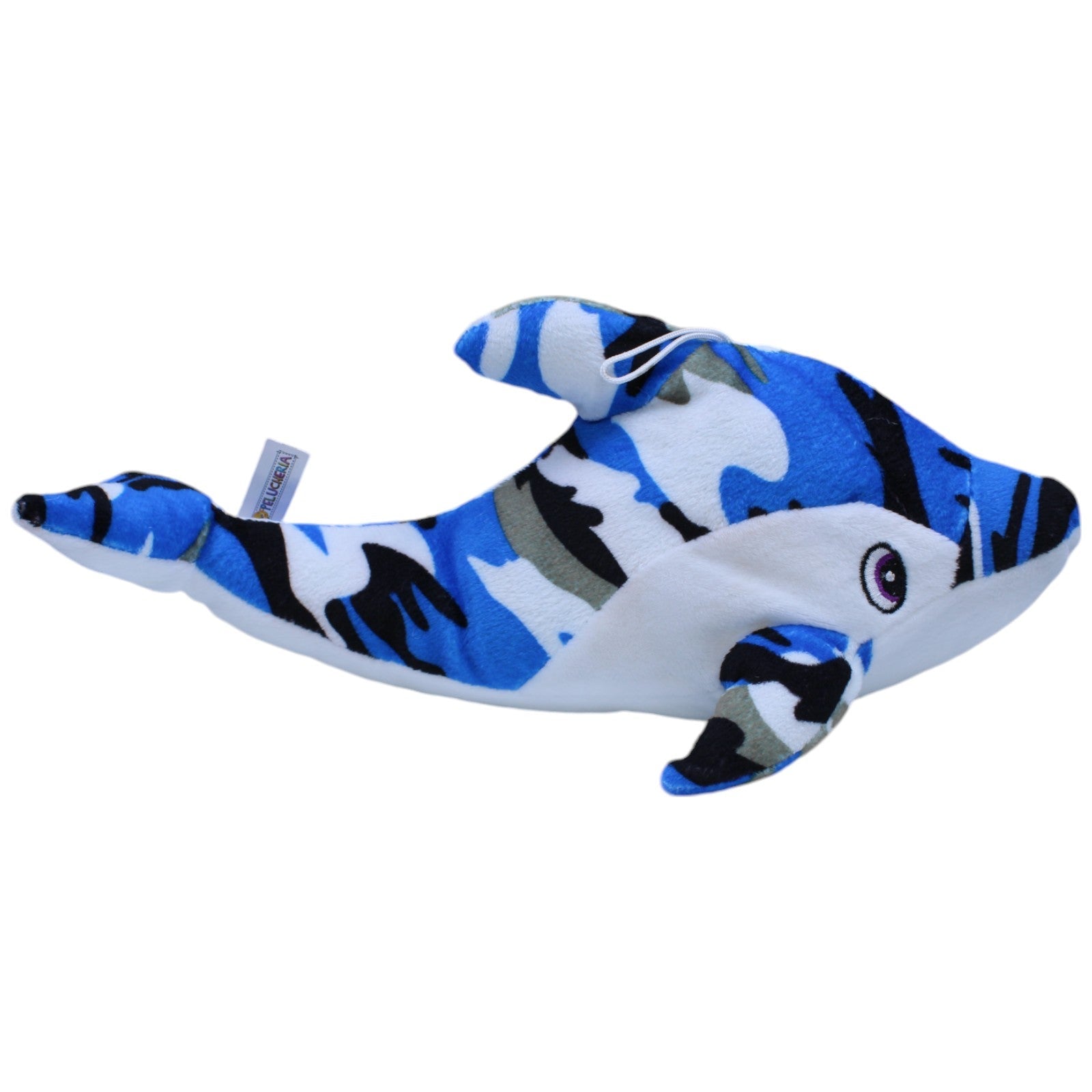 1237692 La Pelucheria Blauer Delfin, camouflage Kuscheltier Kumpel Leo Gebraucht