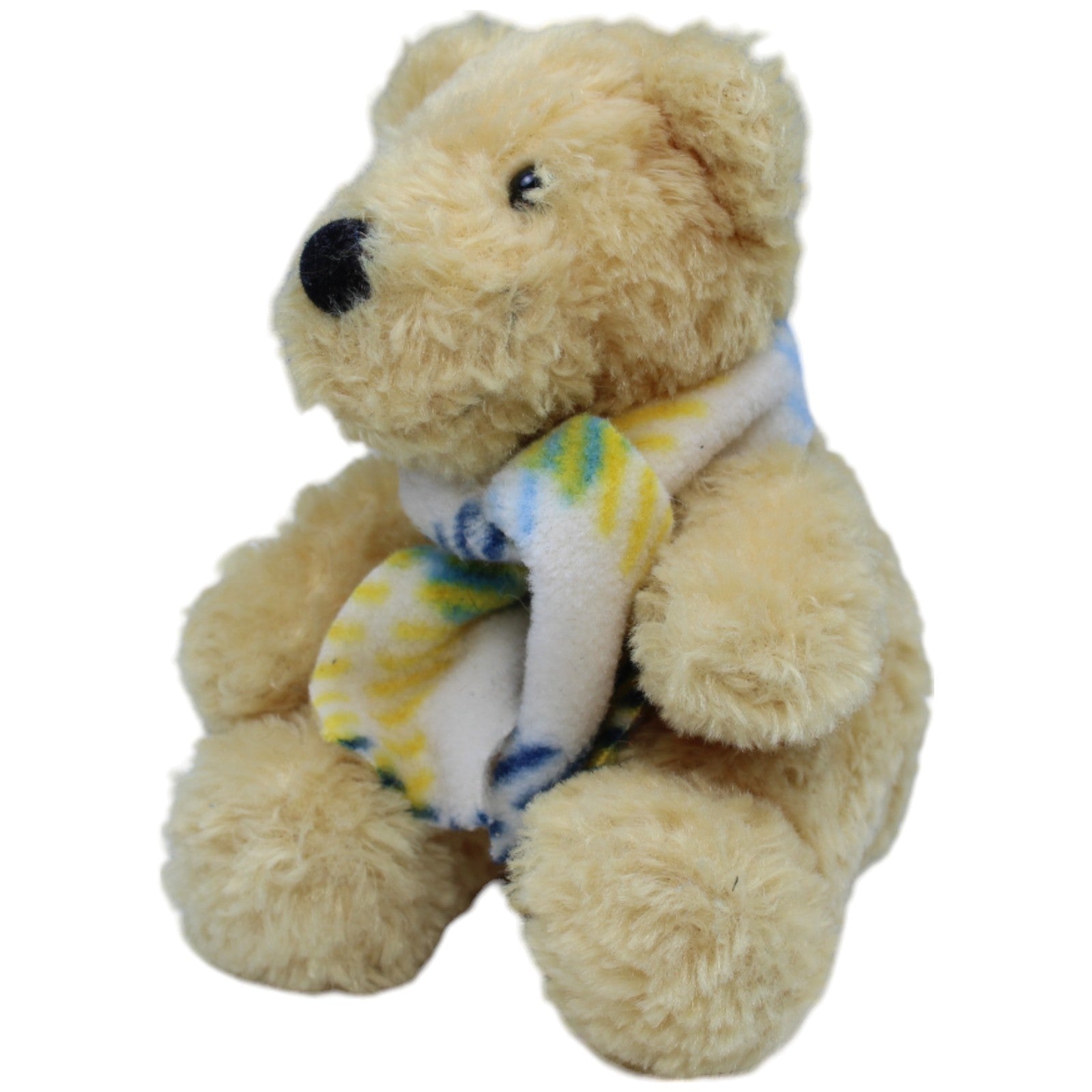 1237714 NICI Kleiner hellbrauner Bär mit Schal Kuscheltier Kumpel Leo Gebraucht Teddy Teddybär