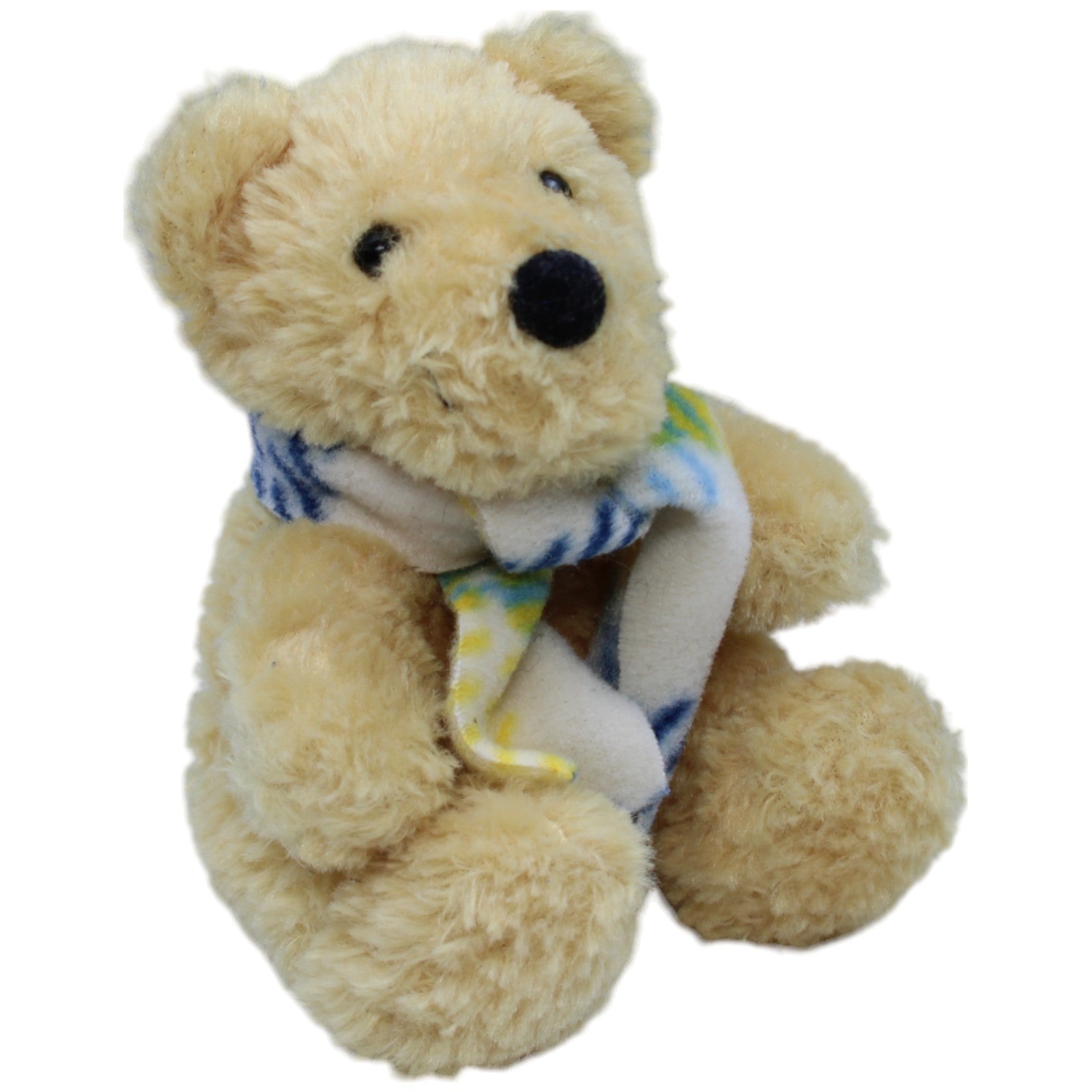 1237714 NICI Kleiner hellbrauner Bär mit Schal Kuscheltier Kumpel Leo Gebraucht Teddy Teddybär