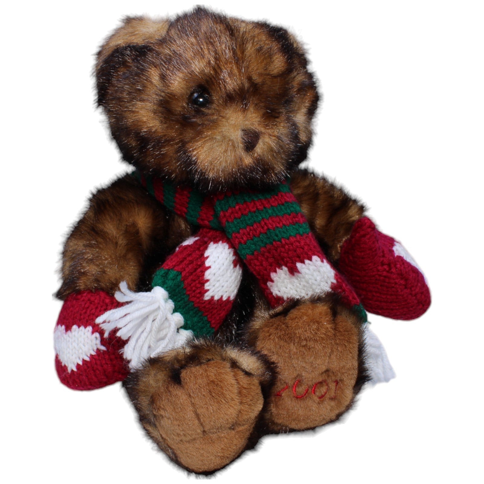 1237718 Dillard´s Inc. 2001 Teddybär mit Fäustlingen und Schal Kuscheltier Kumpel Leo Bär Gebraucht Teddy