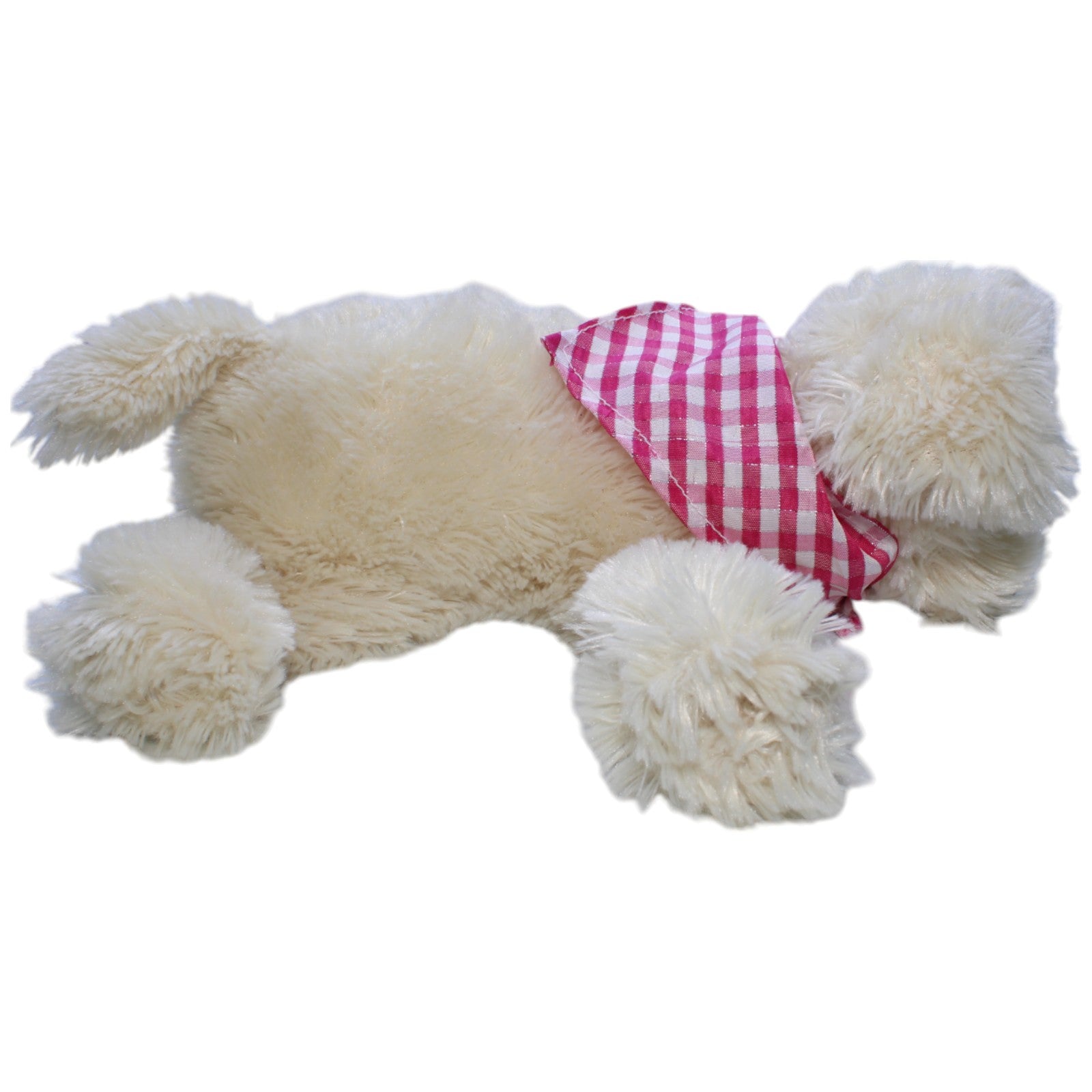 1237873 MJC Süßer Golden Retriever mit rot - kariertem Halstuch Kuscheltier Kumpel Leo Gebraucht Vintage