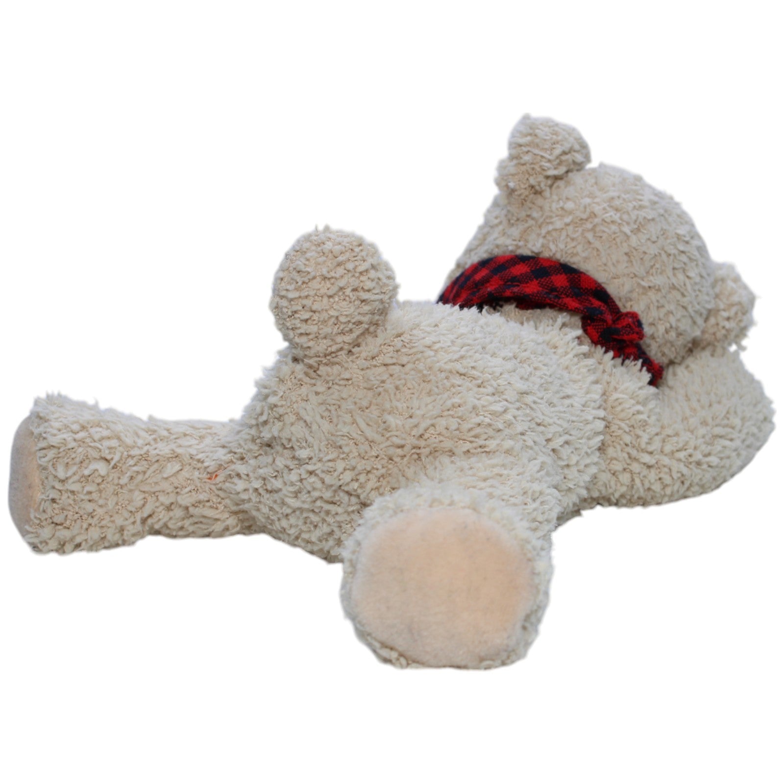 1237950 Bambia Teddybär mit rotem Halstuch, liegend Kuscheltier Kumpel Leo Bär Gebraucht Teddy