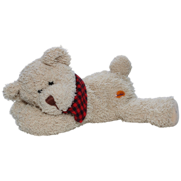 1237950 Bambia Teddybär mit rotem Halstuch, liegend Kuscheltier Kumpel Leo Bär Gebraucht Teddy