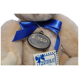 1237956 Althans Club Beiger Teddybär Miki mit beweglichen Gliedern und blauer Schleife Kuscheltier Kumpel Leo Bär Gebraucht Teddy