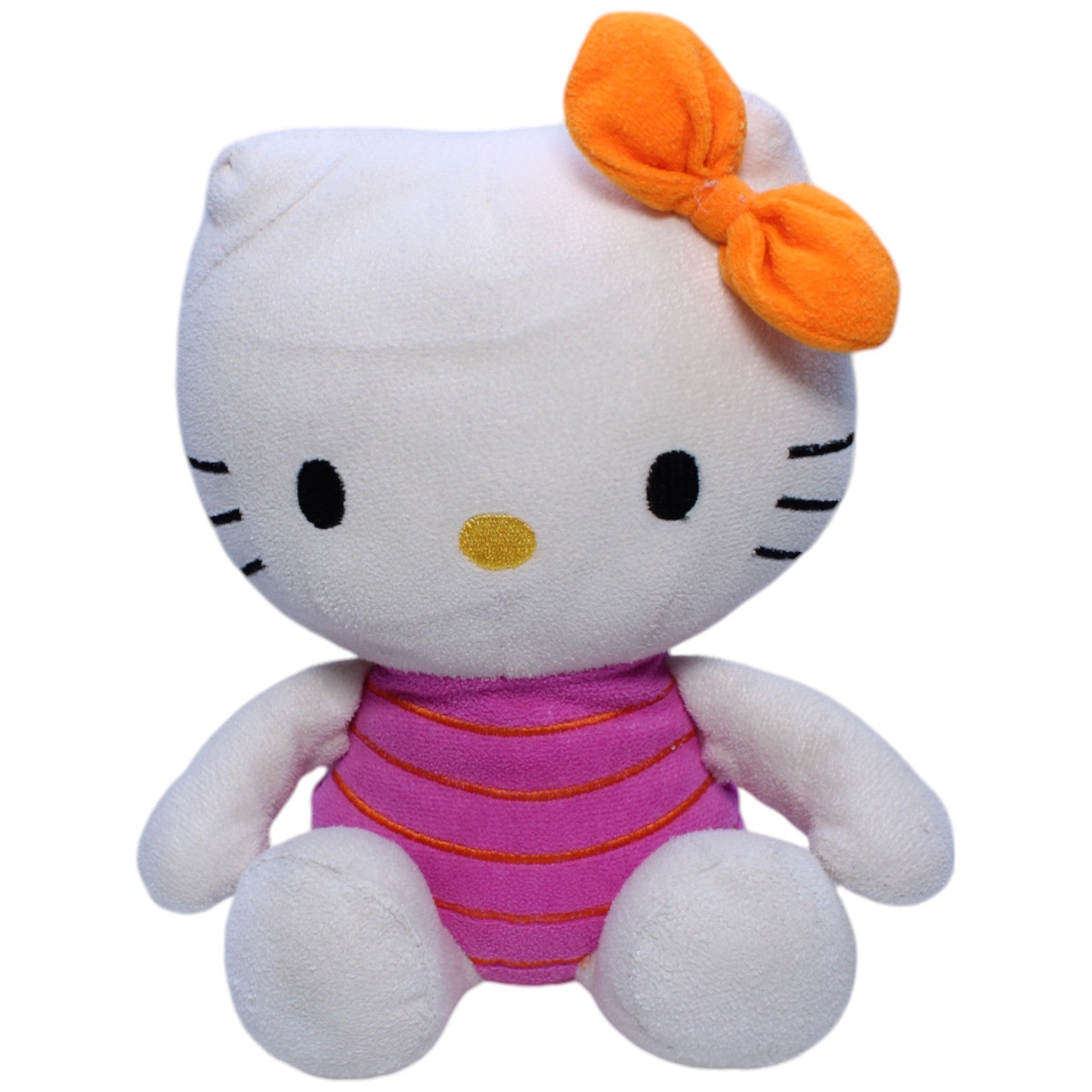 1238044 Sanrio Hello Kitty, lila - orange Plüschfigur Kumpel Leo Gebraucht Katze