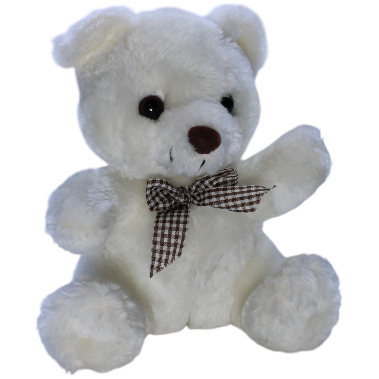 1238052 Toy Trade Süßer weißer Teddybär mit Schleife Kuscheltier Kumpel Leo Bär Gebraucht Teddy