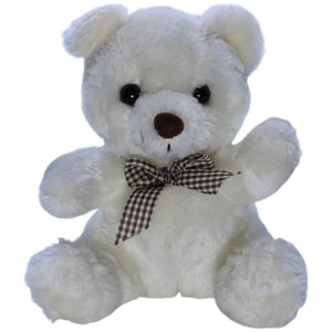 1238052 Toy Trade Süßer weißer Teddybär mit Schleife Kuscheltier Kumpel Leo Bär Gebraucht Teddy