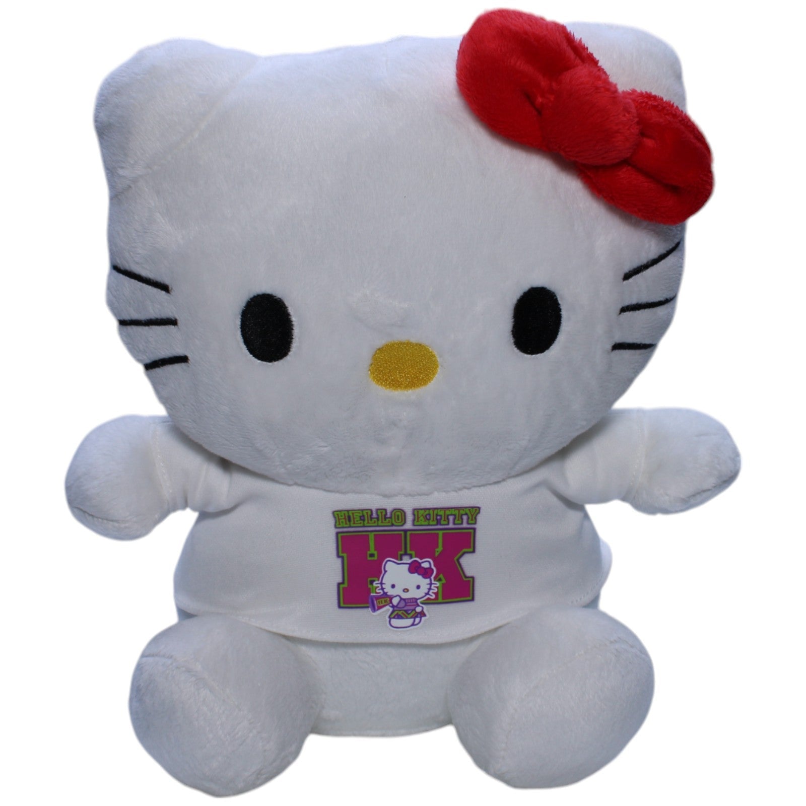 1238095 Sanrio Hello Kitty mit Cheerleader - Shirt "HK" Kuscheltier Kumpel Leo Gebraucht Katze