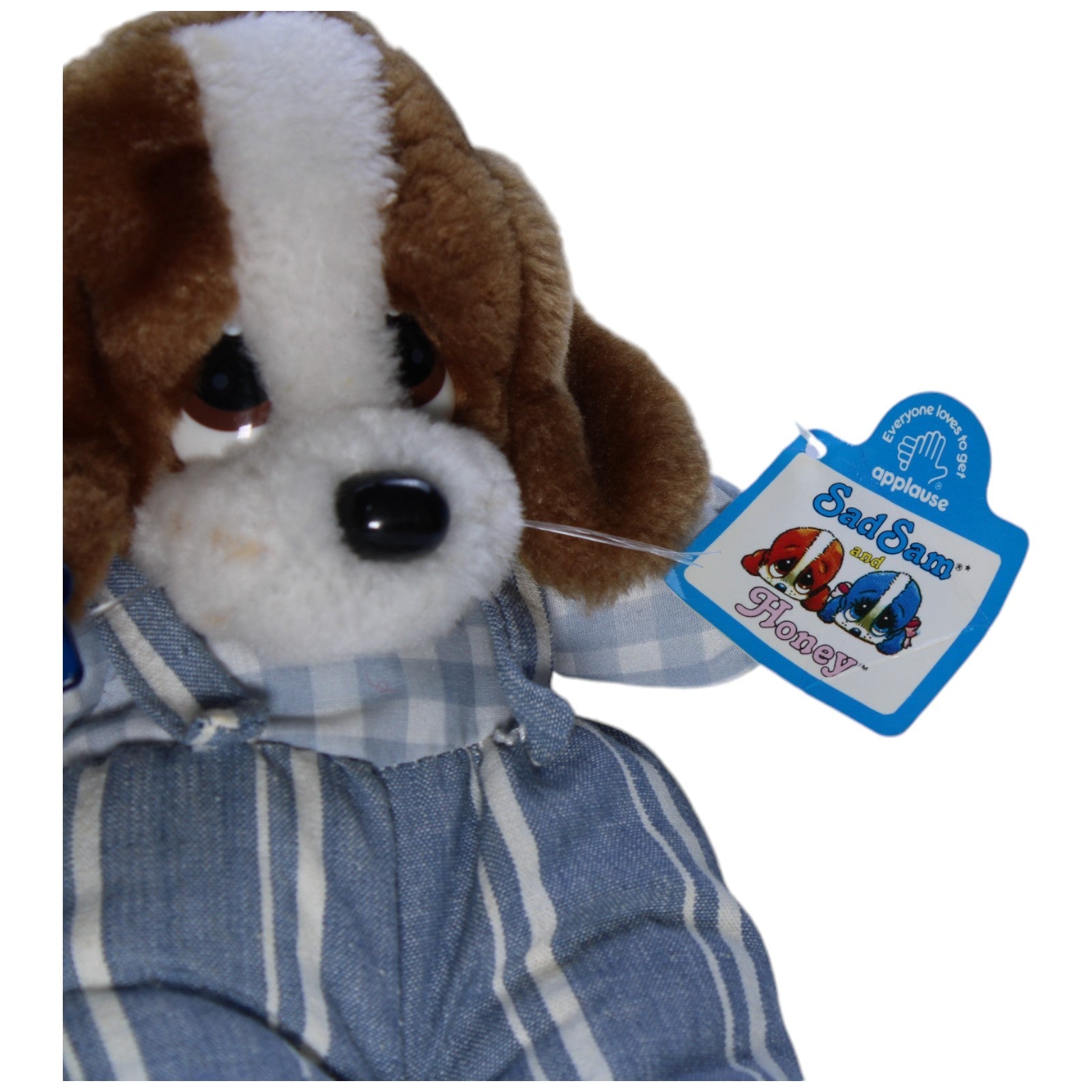 1238156 applause Hund, Sad Sam braun Kuscheltier Kumpel Leo Gebraucht Vintage