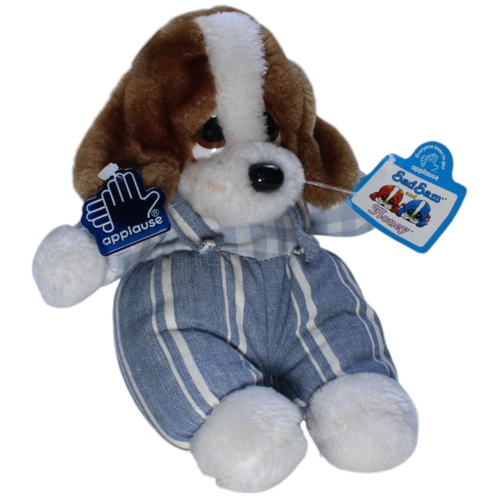 1238156 applause Hund, Sad Sam braun Kuscheltier Kumpel Leo Gebraucht Vintage