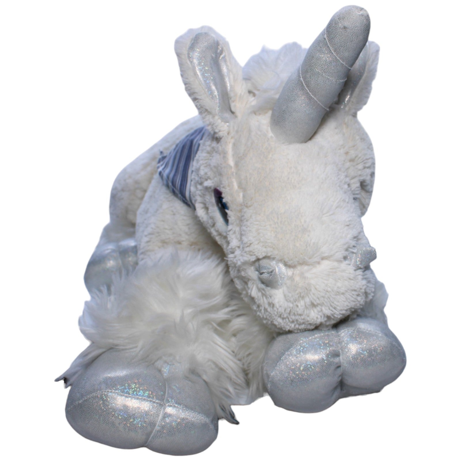 1238186 Ernstings family XL Einhorn mit Halstuch, liegend Kuscheltier Kumpel Leo Fantasy Gebraucht