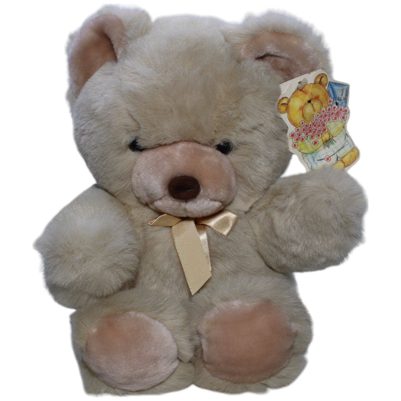 1238194 L. Dake Kuscheliger Teddybär mit Schleife, groß Kuscheltier Kumpel Leo Gebraucht