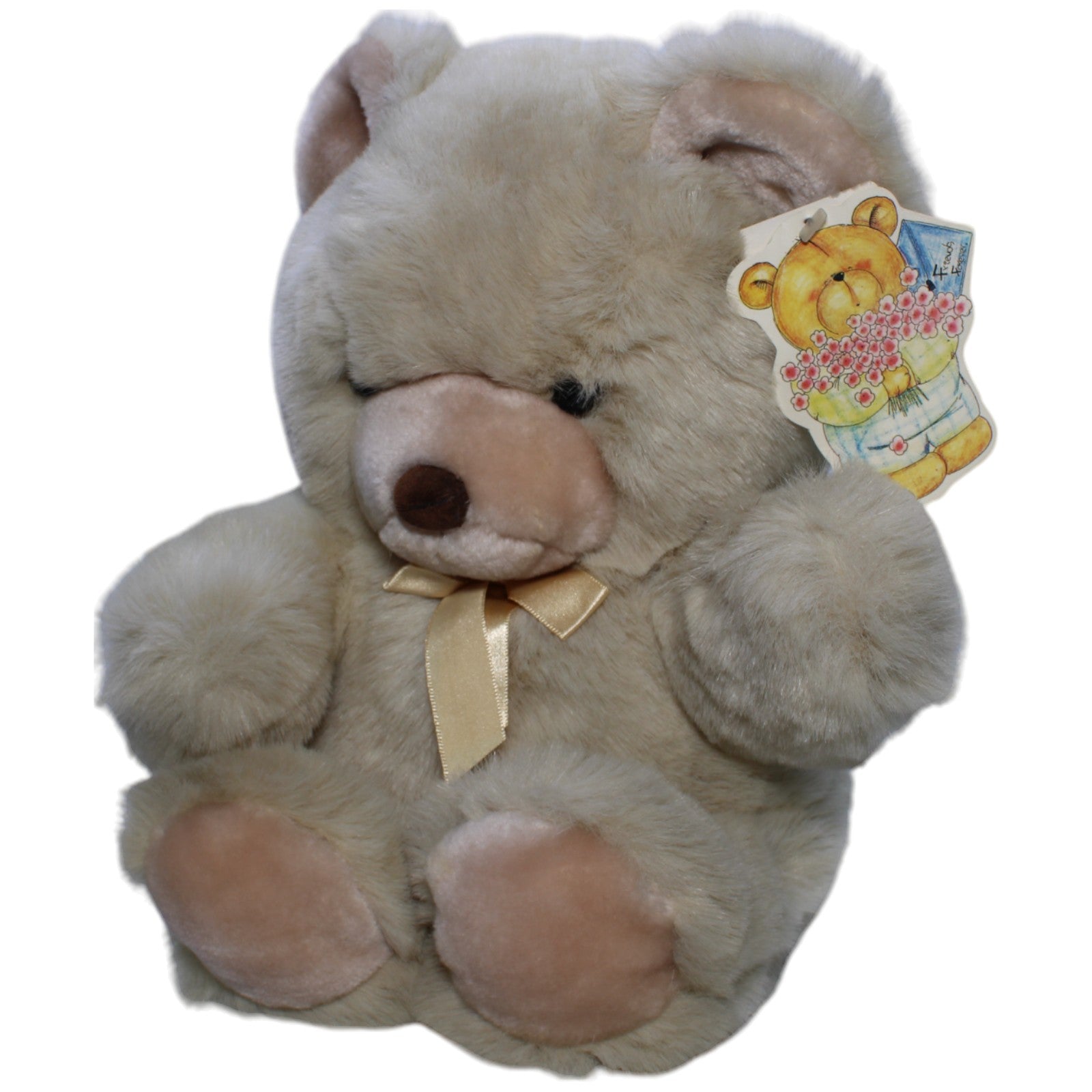 1238194 L. Dake Kuscheliger Teddybär mit Schleife, groß Kuscheltier Kumpel Leo Gebraucht