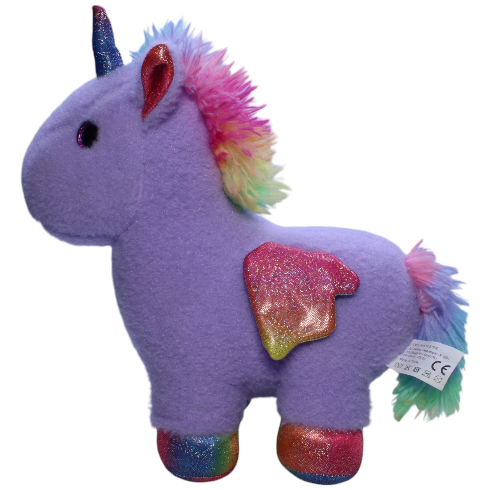 1238214 ZD Trading Glitzer Pegasus Einhorn, lila Kuscheltier Kumpel Leo Einhorn Gebraucht