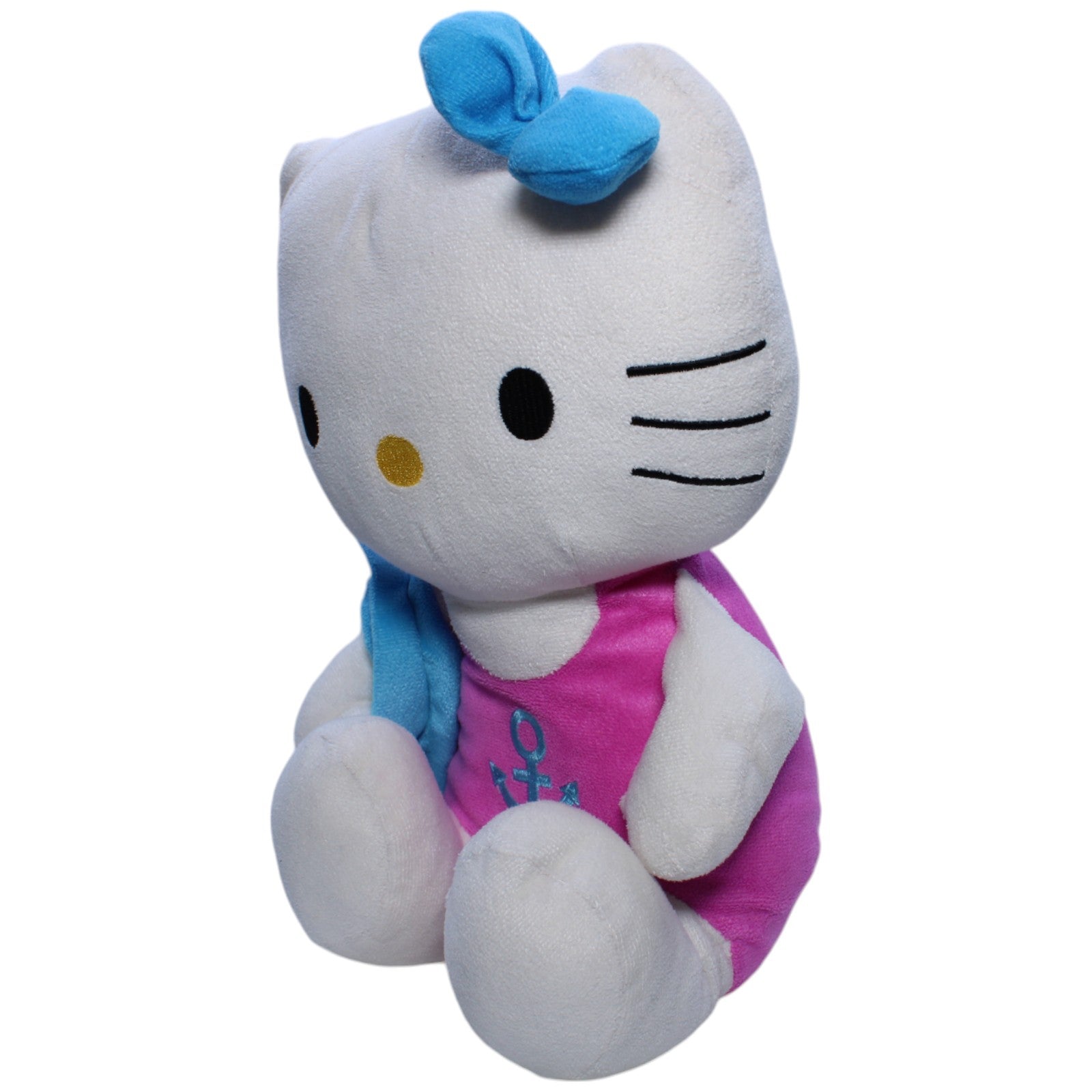 1238221 Unbekannt Hello Kitty im Badeanzug mit Handtuch, sitzend Kuscheltier Kumpel Leo Gebraucht