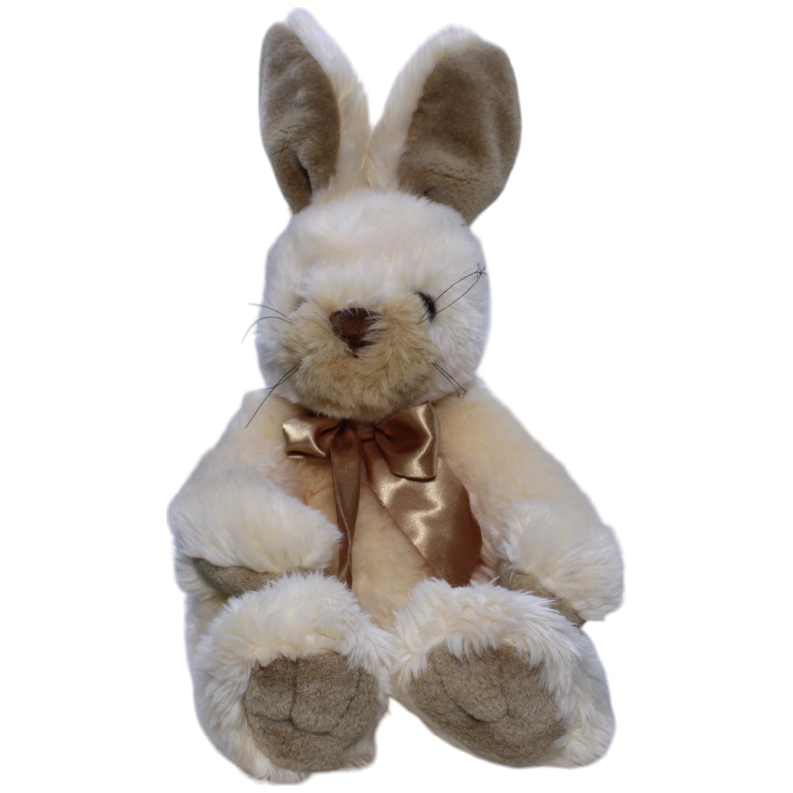 1238246 TCM Hase mit goldener Schleife, sitzend Kuscheltier Kumpel Leo Gebraucht Tchibo