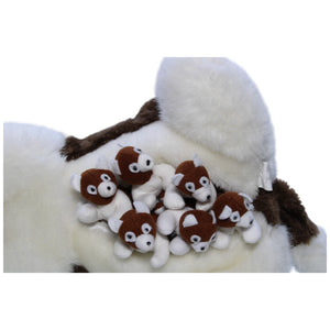 1238262 Deichmann Mutter & Babys, Husky mit 6 Babys Kuscheltier Kumpel Leo Gebraucht Vintage