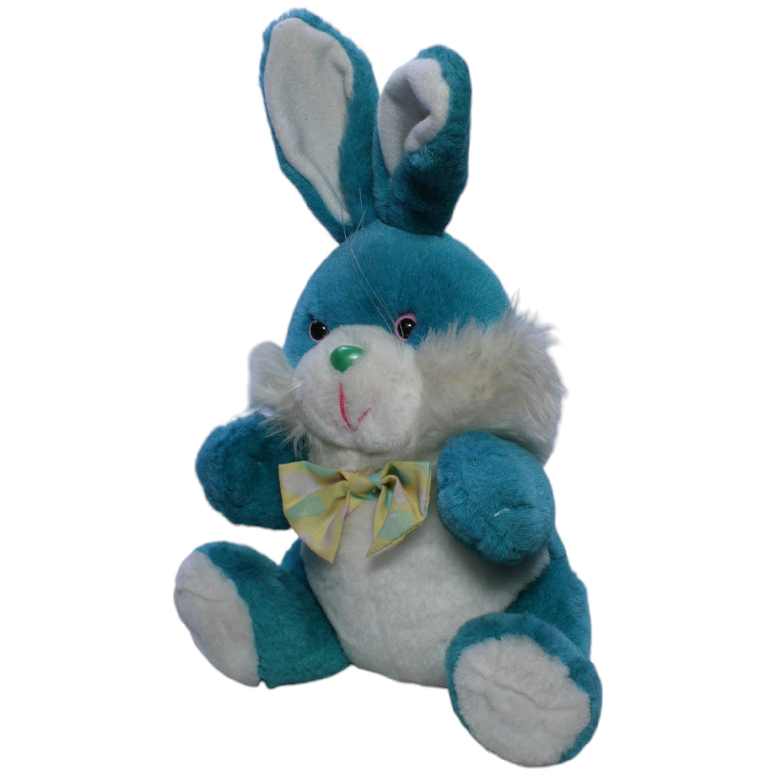 1238264 GEGU Hase mit gelber Fliege, sitzend Kuscheltier Kumpel Leo Gebraucht Vintage