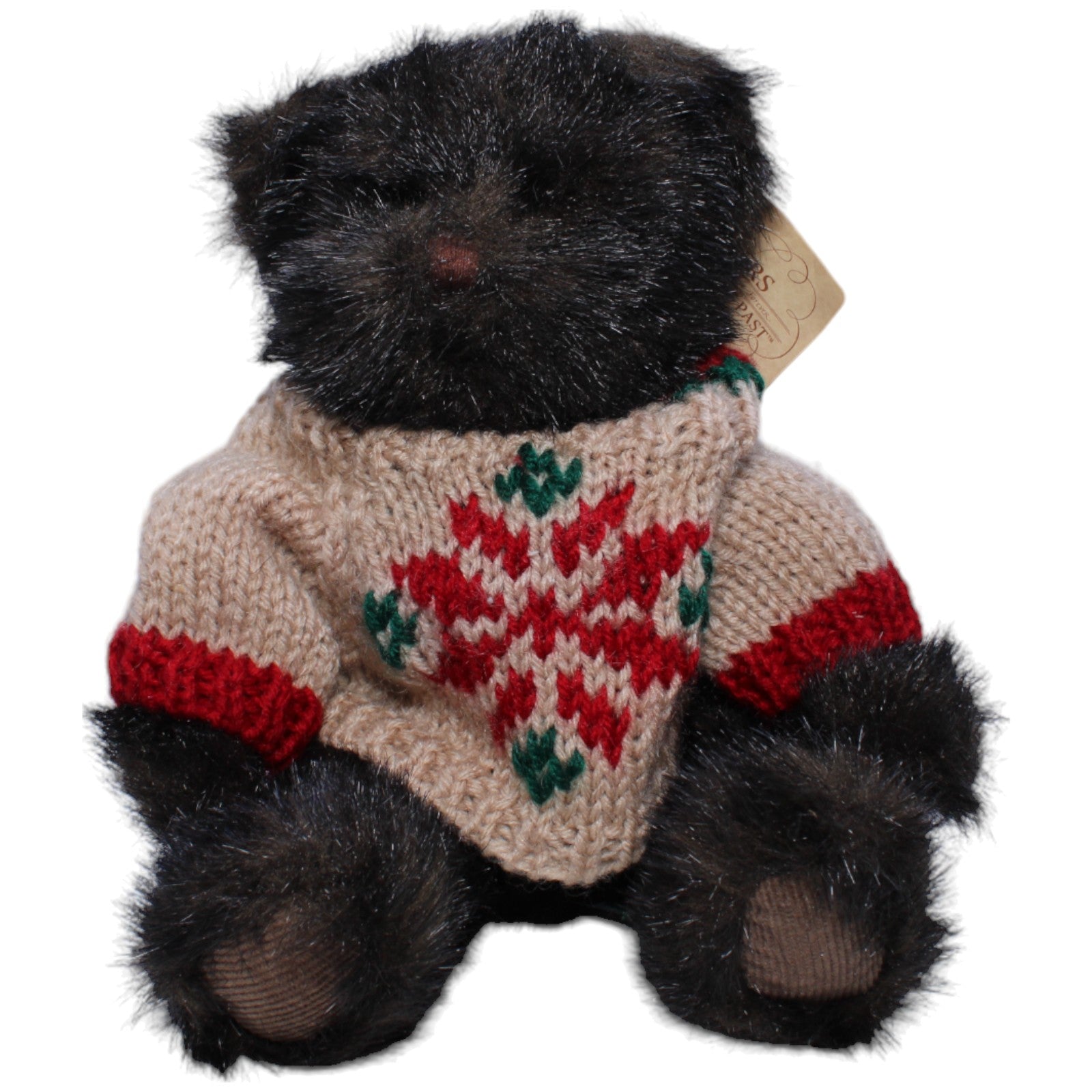 1238347 Russ Berrie Bear from the Past, Bär Barnaby mit Pullover Kuscheltier Kumpel Leo Bär Gebraucht Teddy