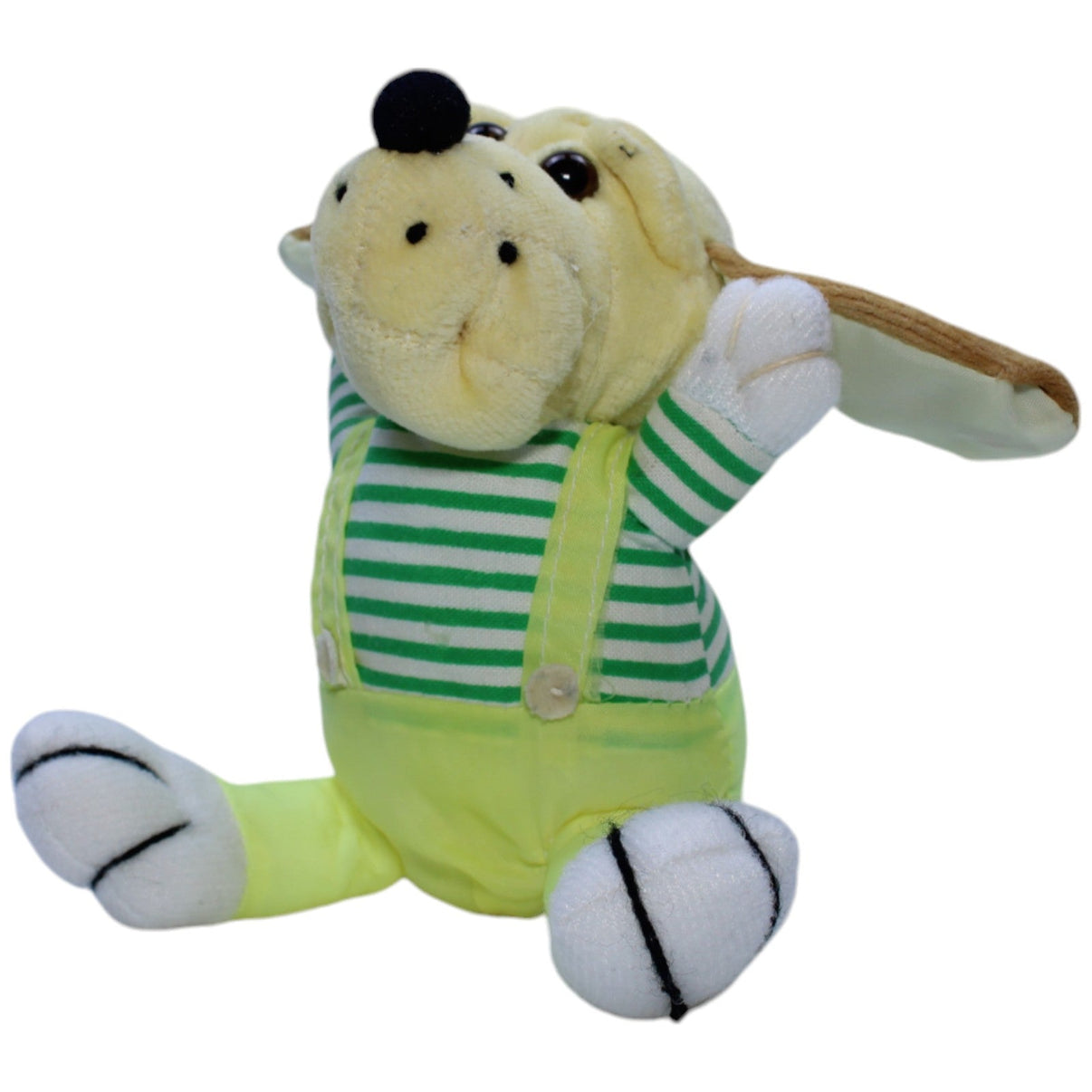 1238456 Unbekannt Knautschi Hund mit Latzhose Kuscheltier Kumpel Leo Gebraucht Vintage