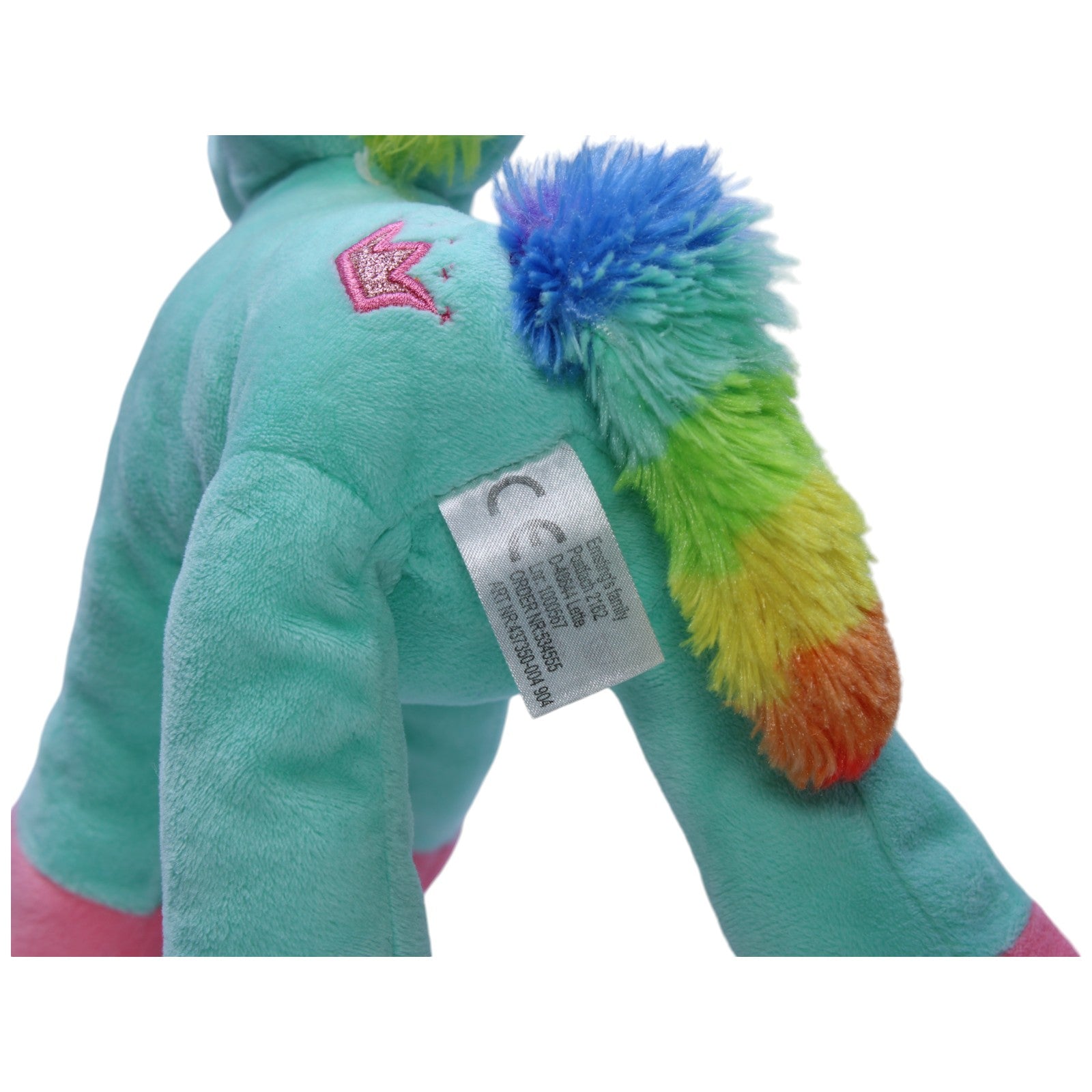 1238468 Ernstings family Einhorn mit Regenbogen Mähne, türkis Kuscheltier Kumpel Leo Fantasy Gebraucht