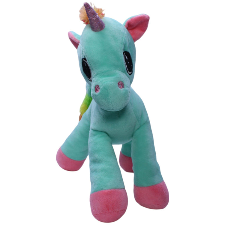 1238468 Ernstings family Einhorn mit Regenbogen Mähne, türkis Kuscheltier Kumpel Leo Fantasy Gebraucht