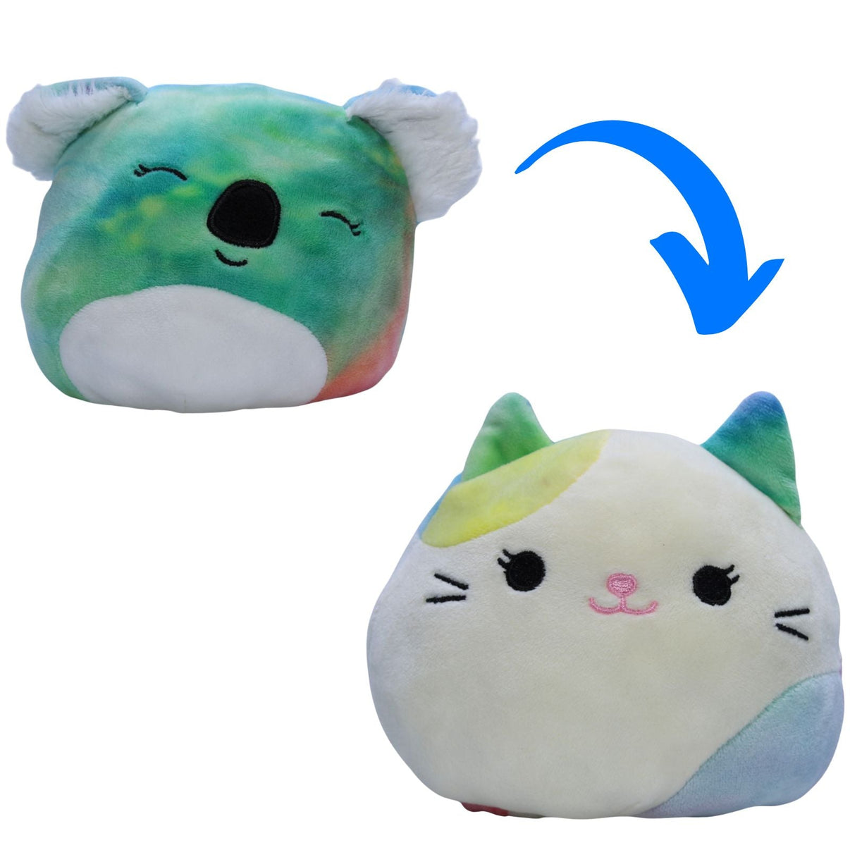 1238556 Kellytoy Squishmallows, Flip a Mallows™ Koala & Katze Kuscheltier Kumpel Leo Gebraucht