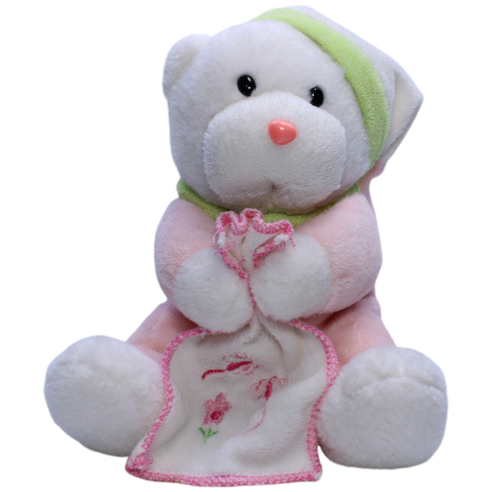 1238564 TEDI Trendy Plüsch, rosa Schlaf - Bär mit Rassel Kuscheltier Kumpel Leo Gebraucht