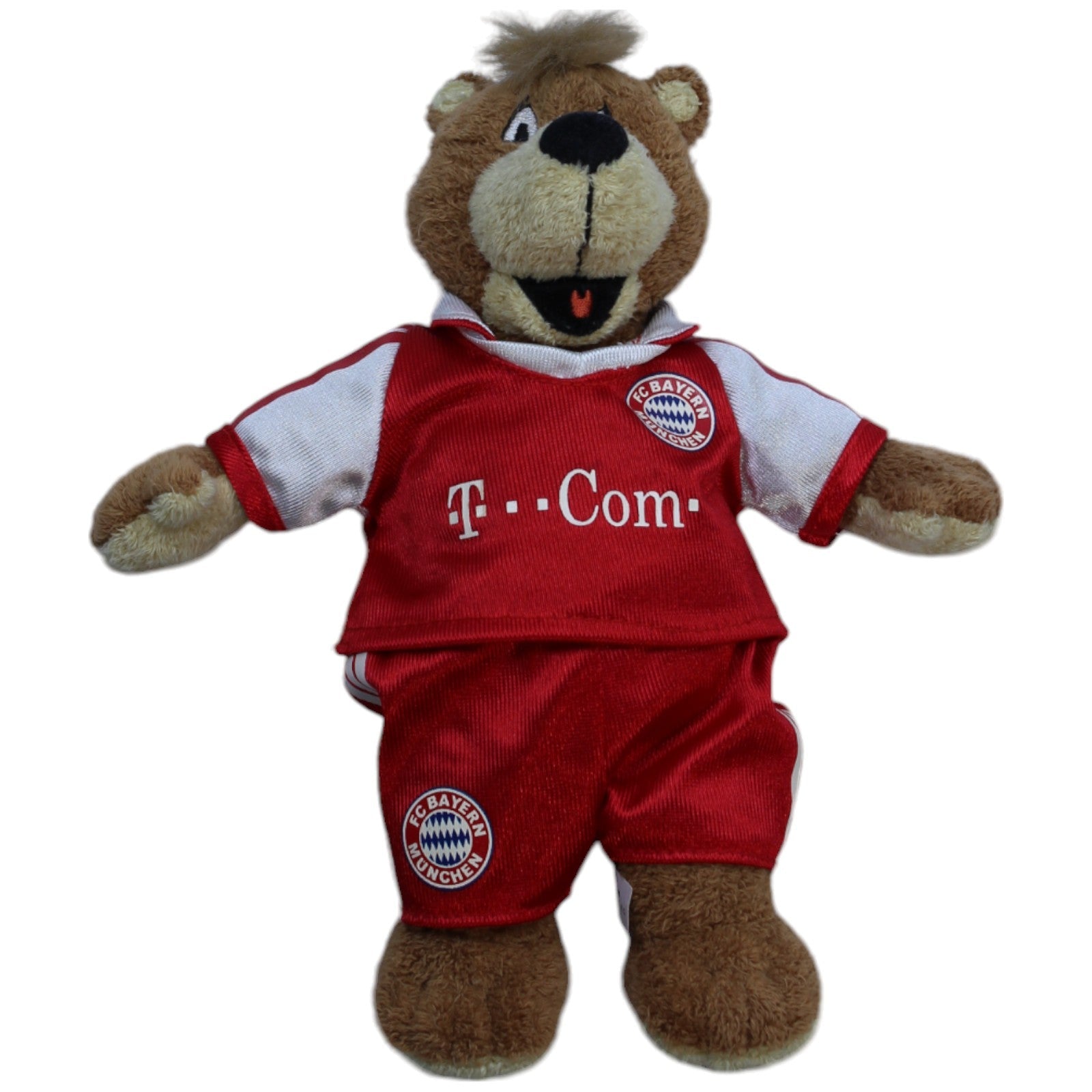 1238679 FC Bayern München AG Maskottchen, Berni im Trikot & Hose 2004/05 Kuscheltier Kumpel Leo Gebraucht Vintage