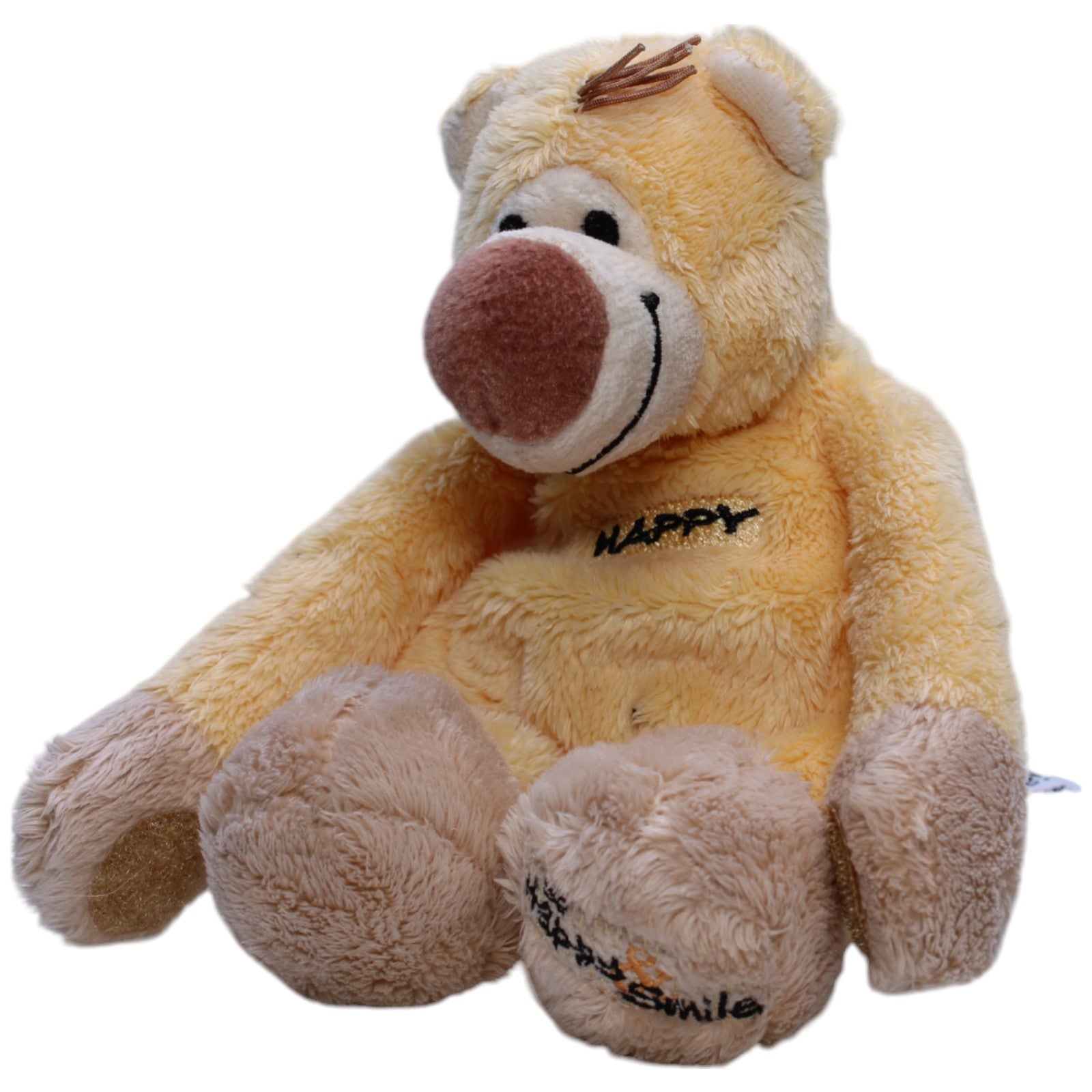 1238753 Heunec Be Happy & Smile® Bär Happy mit Klett - Händen Kuscheltier Kumpel Leo Bär Gebraucht Teddy