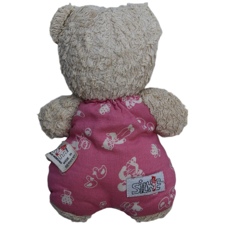 1238781 Kösener Spielzeug SILKE, Frottee - Bär mit Muster rosa Kuscheltier Kumpel Leo Gebraucht Vintage