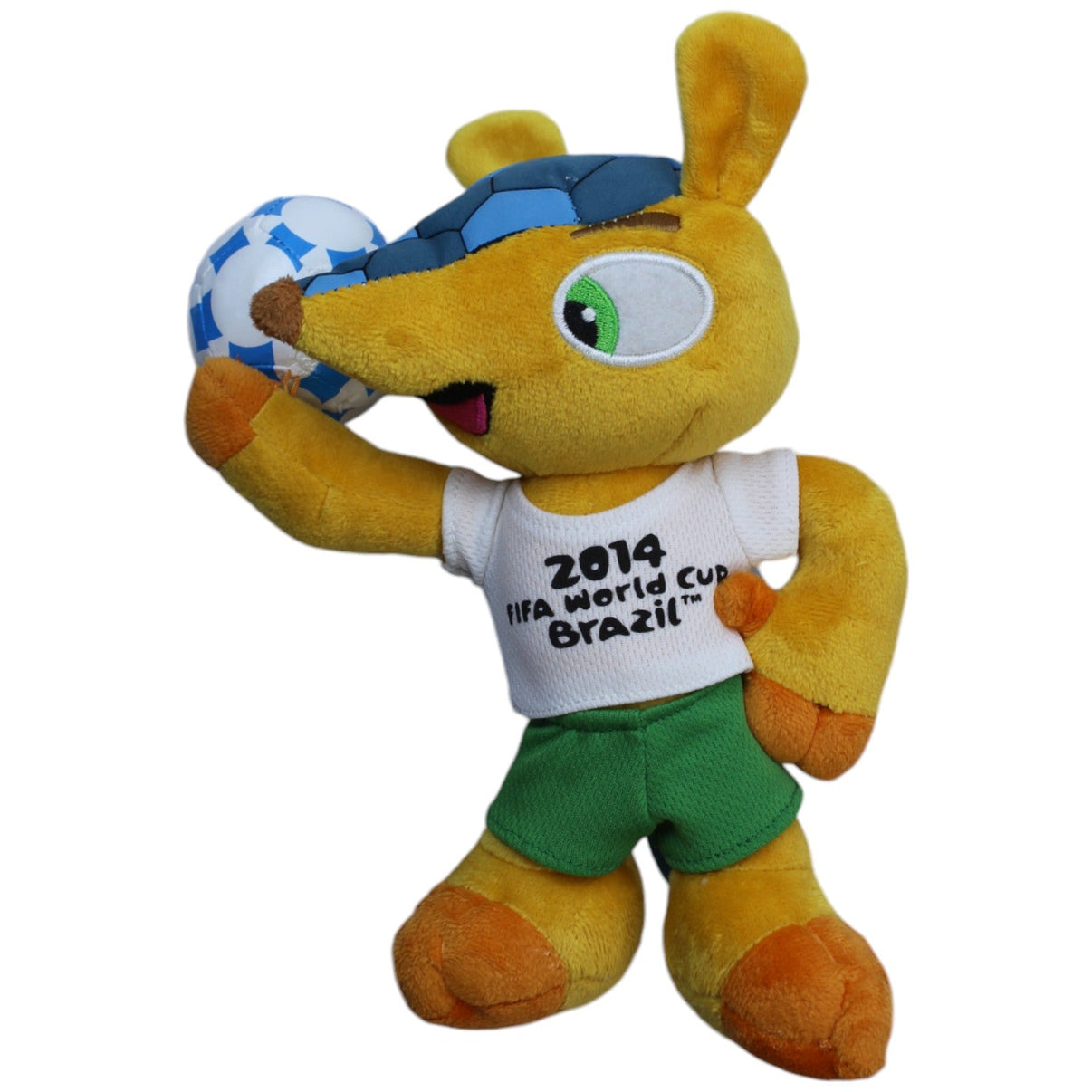 1238797 OWIM Maskottchen, Gürteltier Fuleco Kuscheltier Kumpel Leo Brasilien FIFA Fußball - Weltmeisterschaft