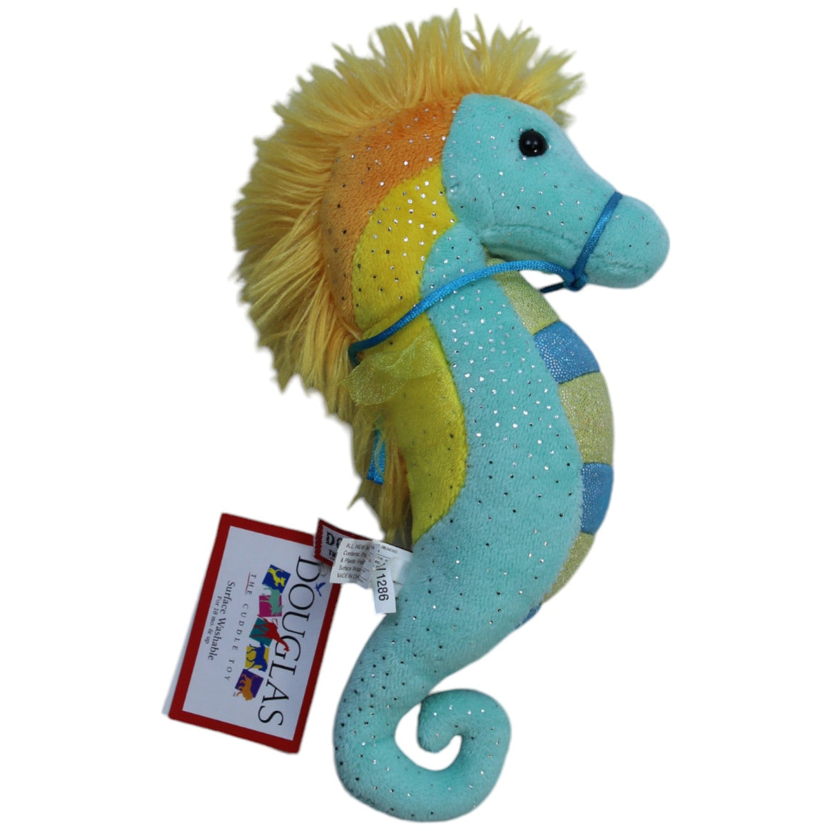 1238816 Douglas The Cuddle Toy™ Glitzerndes Seepferdchen, blau Kuscheltier Kumpel Leo Gebraucht