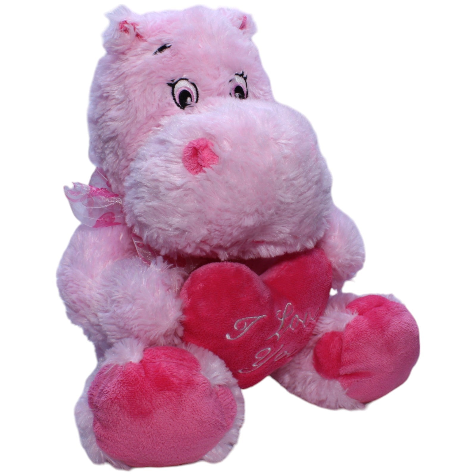 1238842 Uni - Toys XL Nilpferd mit Herz "I Love You", rosa Kuscheltier Kumpel Leo Gebraucht