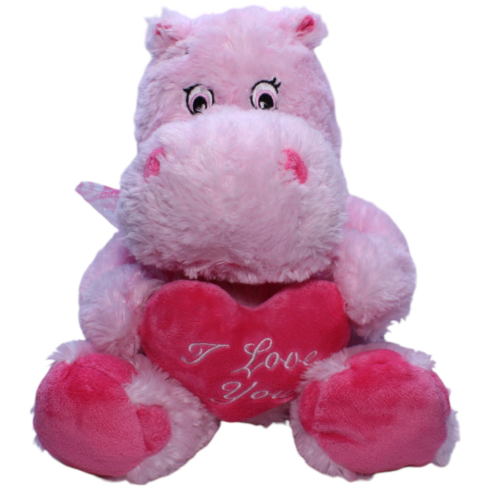 1238842 Uni - Toys XL Nilpferd mit Herz "I Love You", rosa Kuscheltier Kumpel Leo Gebraucht