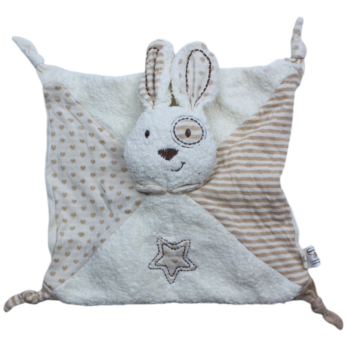 1238868 Fashy little stars, Frottee - Hase Schmusetuch mit Fingerpuppe Kumpel Leo Gebraucht Knuddeltuch Kuscheltuch