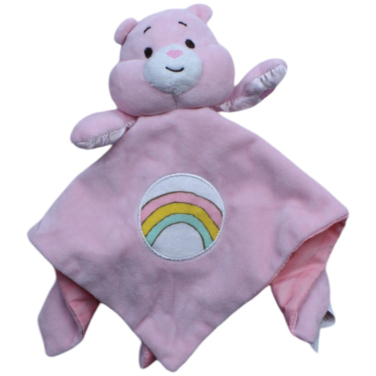 1238878 Sambro Rosa Glücksbärchi mit Regenbogen Schmusetuch mit Rassel Kumpel Leo Gebraucht Knuddeltuch Kuscheltuch