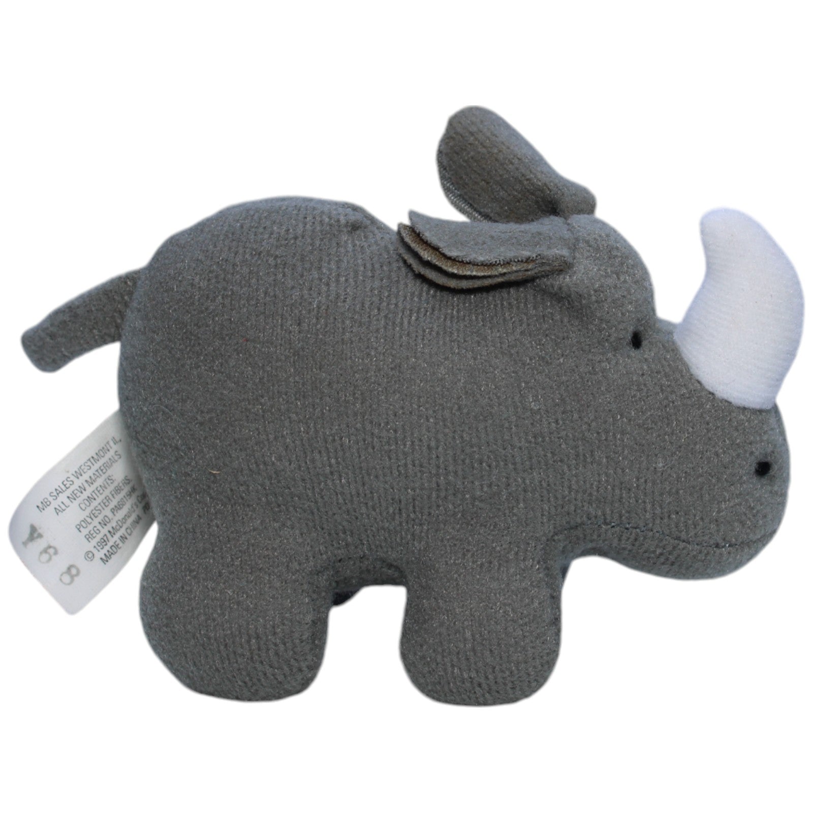 1239290 McDonald's Happy Meal: Bedrohte Tierwelt, Nashorn Kuscheltier Kumpel Leo Gebraucht Happy Meal Vintage