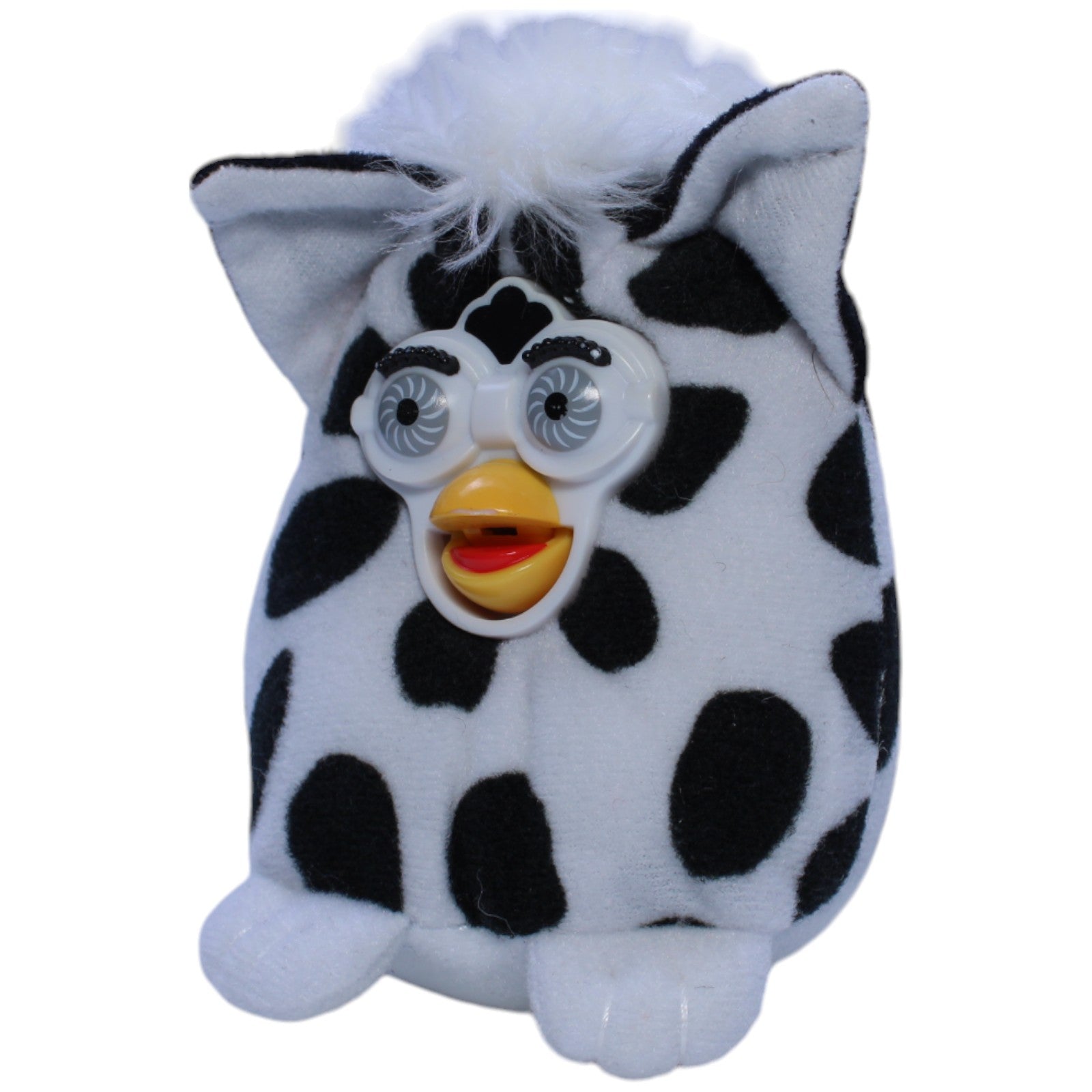 1239314 McDonald's Happy Meal: Furby (2000), Furby mit Kuhmuster Plüschfigur Kumpel Leo Gebraucht Happy Meal Vintage