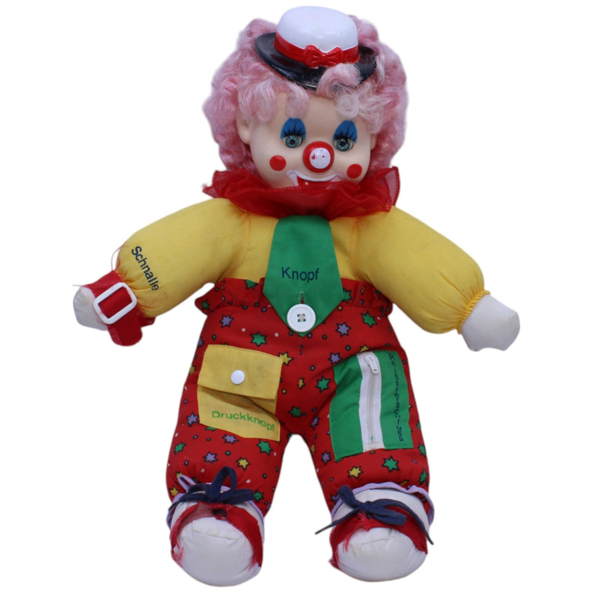 1239330 Simba Lern - Clown Plüschfigur Kumpel Leo Gebraucht Puppe Vintage