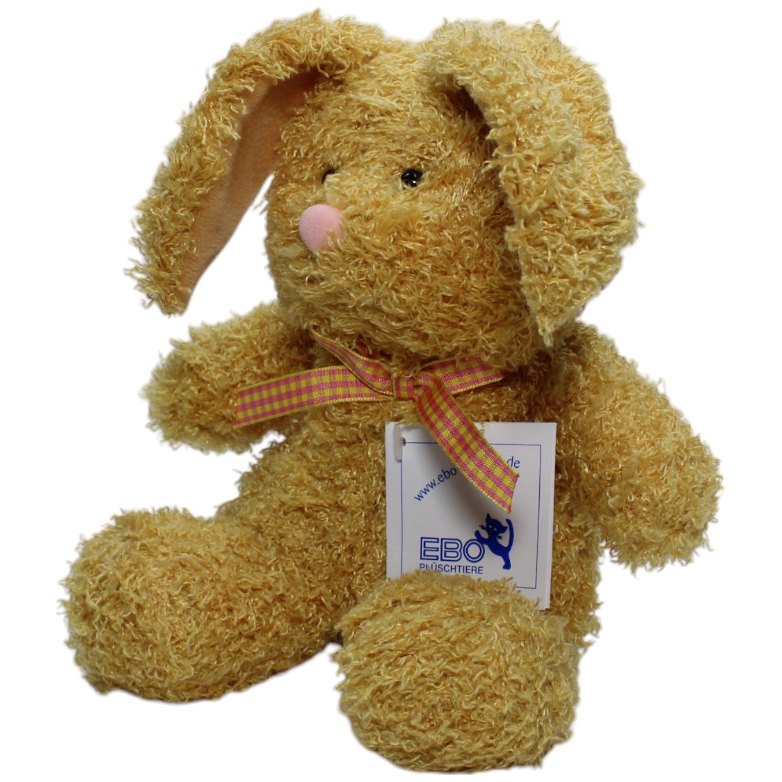 1239333 EBO Plüschtiere Süßer Wuschelhase mit Schleife Kuscheltier Kumpel Leo neu Osterhase Ostern