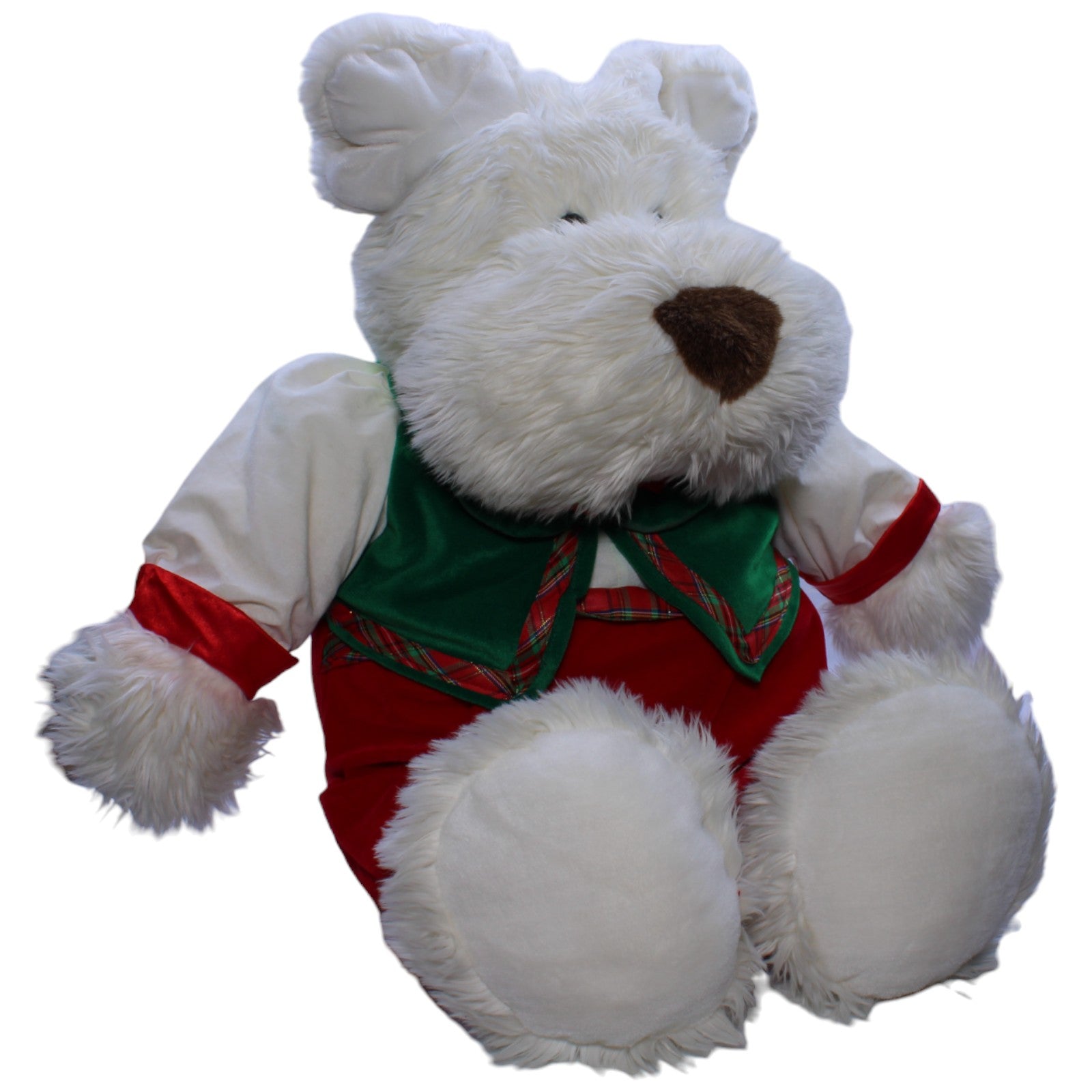 1239406 Commonwealth Toy & Novelty XXL Hund mit weihnachtlichem Anzug & Fliege Kuscheltier Kumpel Leo Gebraucht Vintage