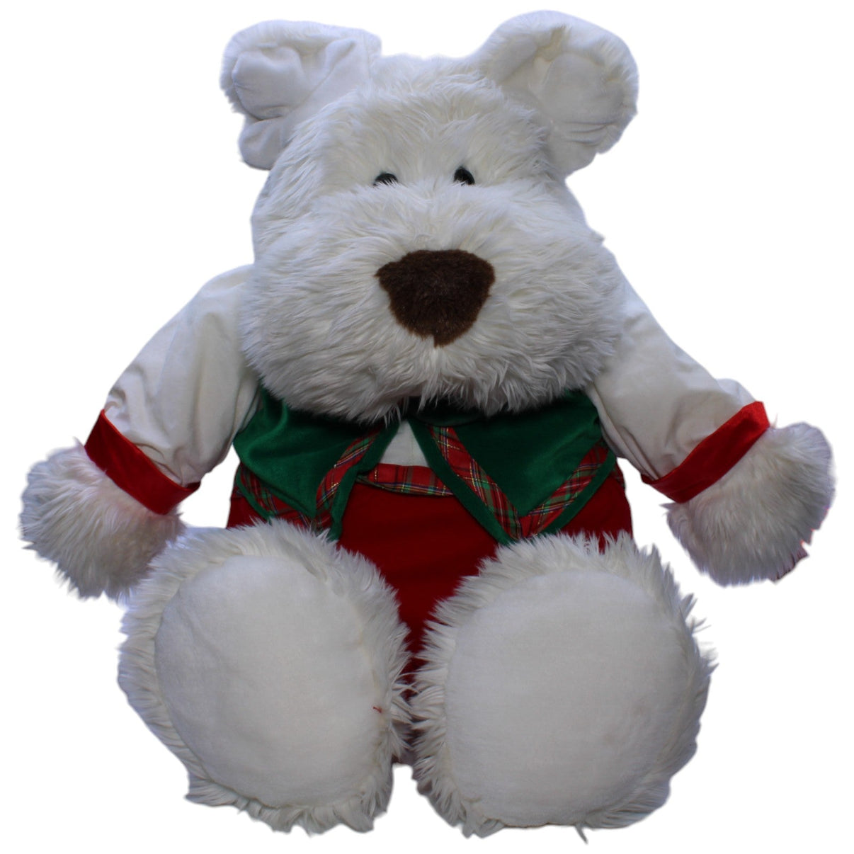 1239406 Commonwealth Toy & Novelty XXL Hund mit weihnachtlichem Anzug & Fliege Kuscheltier Kumpel Leo Gebraucht Vintage