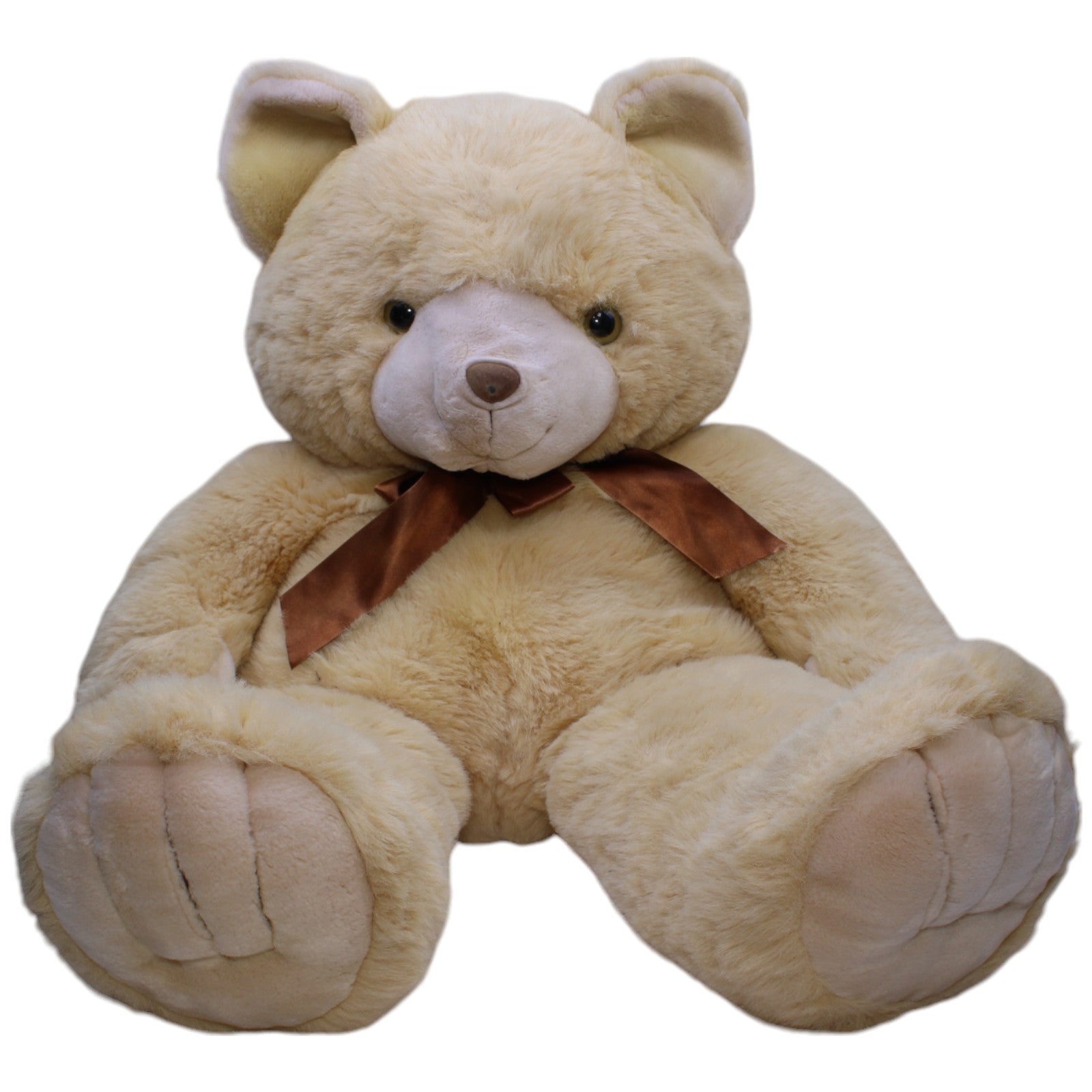 1239412 Kuschelwuschel XXXL Teddybär mit brauner Schleife Kuscheltier Kumpel Leo Bär Gebraucht Teddy