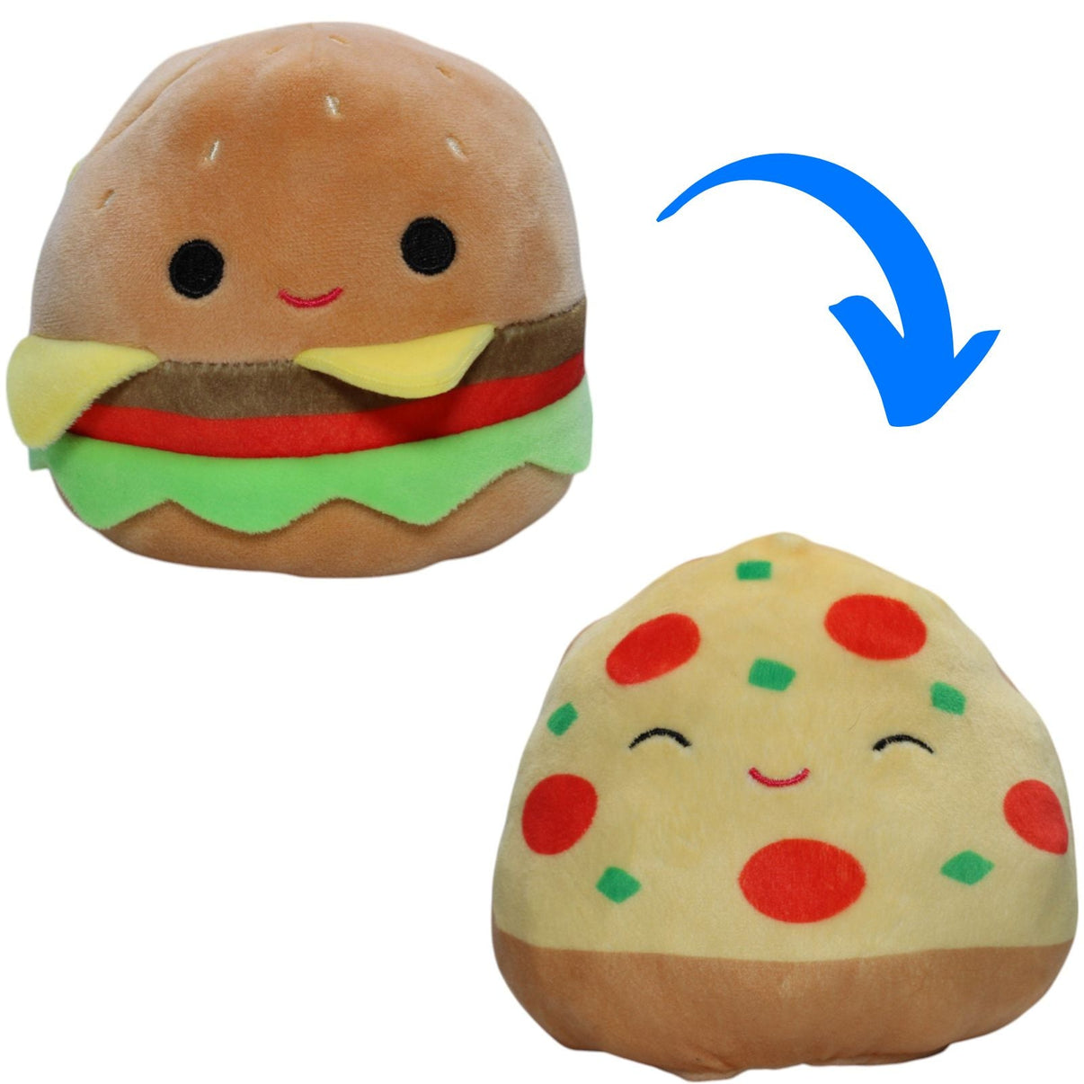 1239503 Kellytoy Squishmallows, Flip a Mallows™ Burger & Pizza Kuscheltier Kumpel Leo Gebraucht