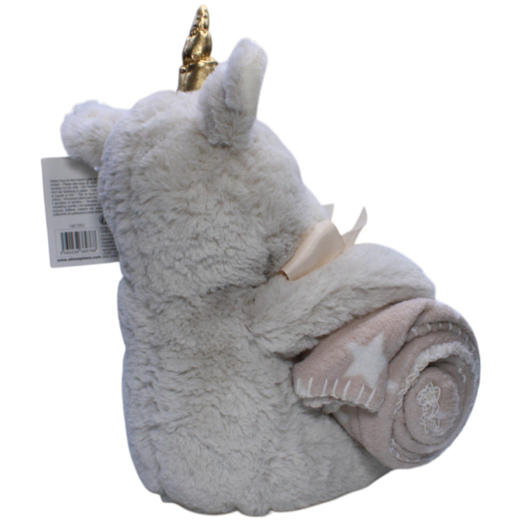 1239509 Atmosphera Créateur d'intérieur Einhorn mit Plüschdecke, grau Kuscheltier Kumpel Leo neu