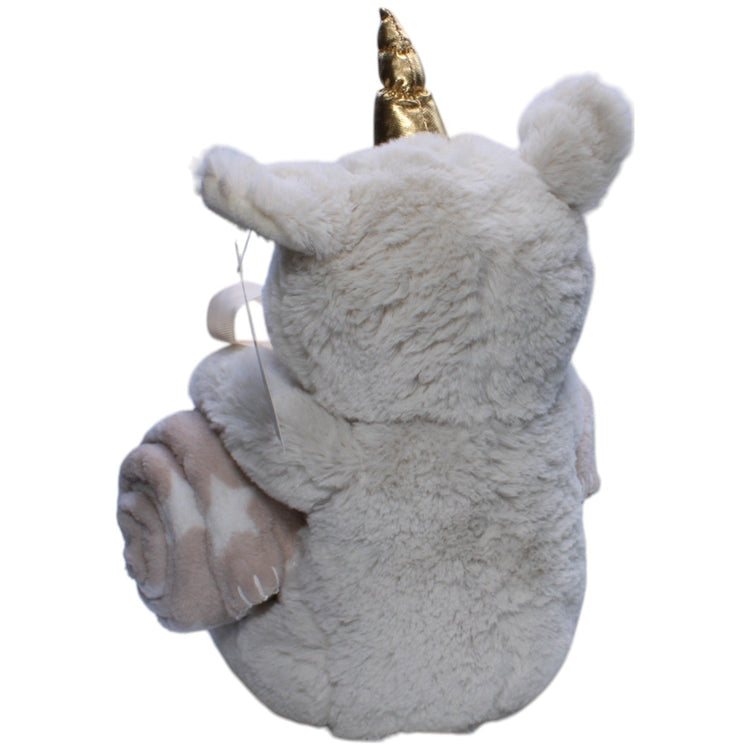 1239509 Atmosphera Créateur d'intérieur Einhorn mit Plüschdecke, grau Kuscheltier Kumpel Leo neu